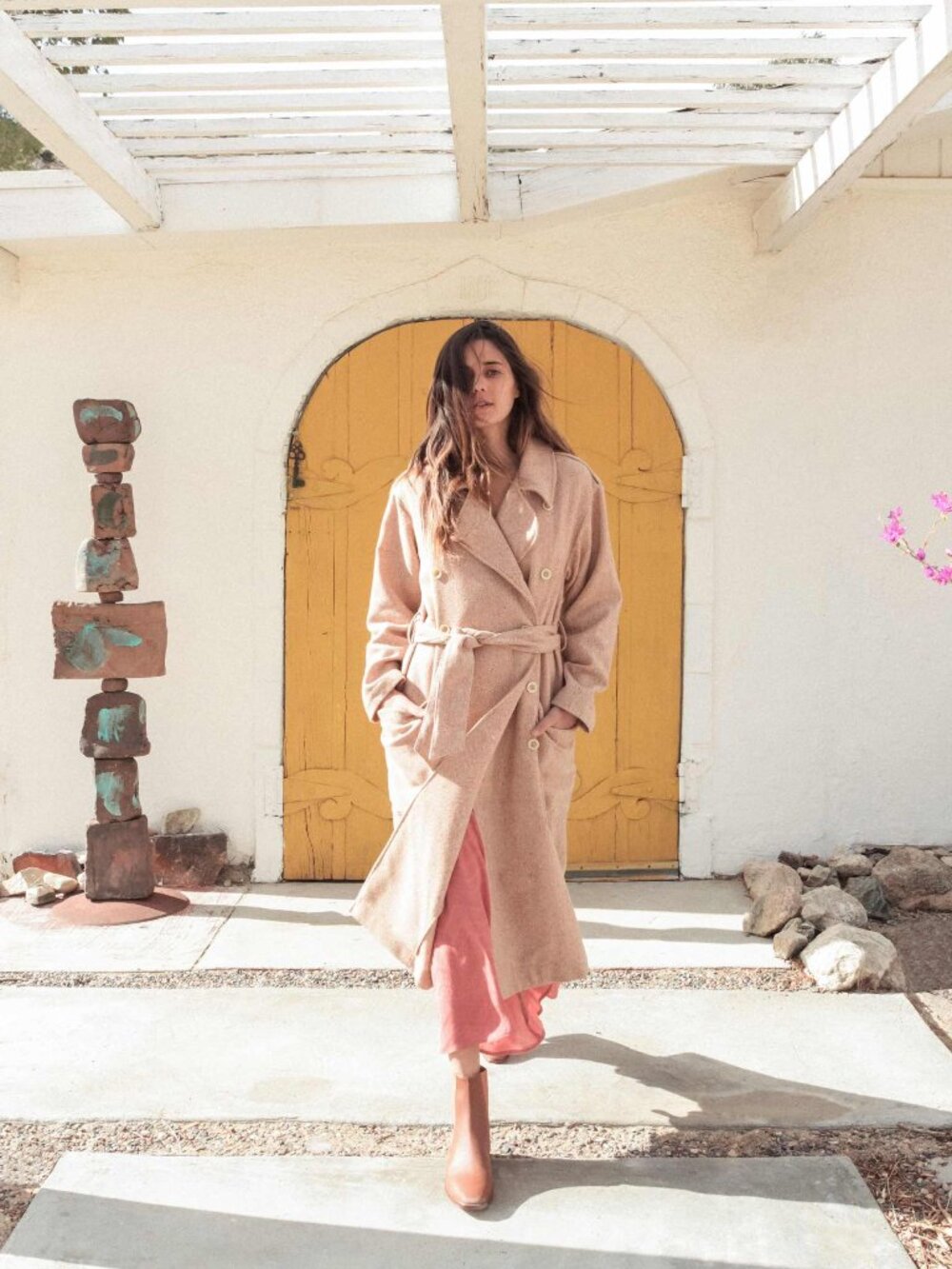 Christy Dawn The Marlow Trench in Speckled Apricot Size Large
